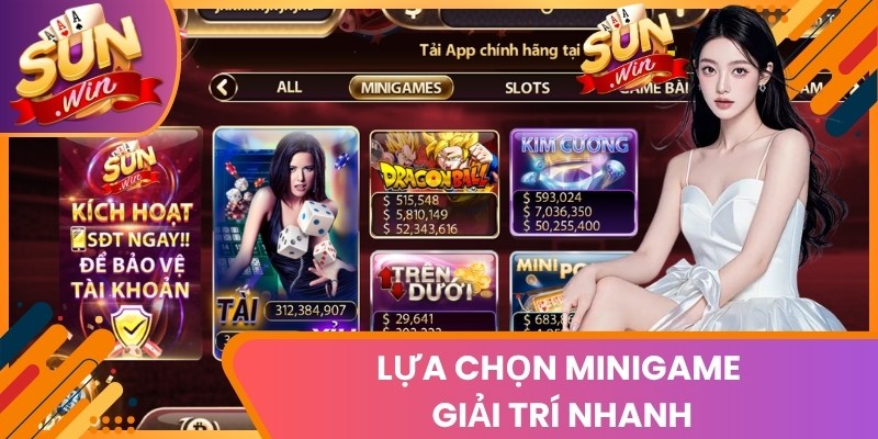 Lựa chọn minigame giải trí nhanh
